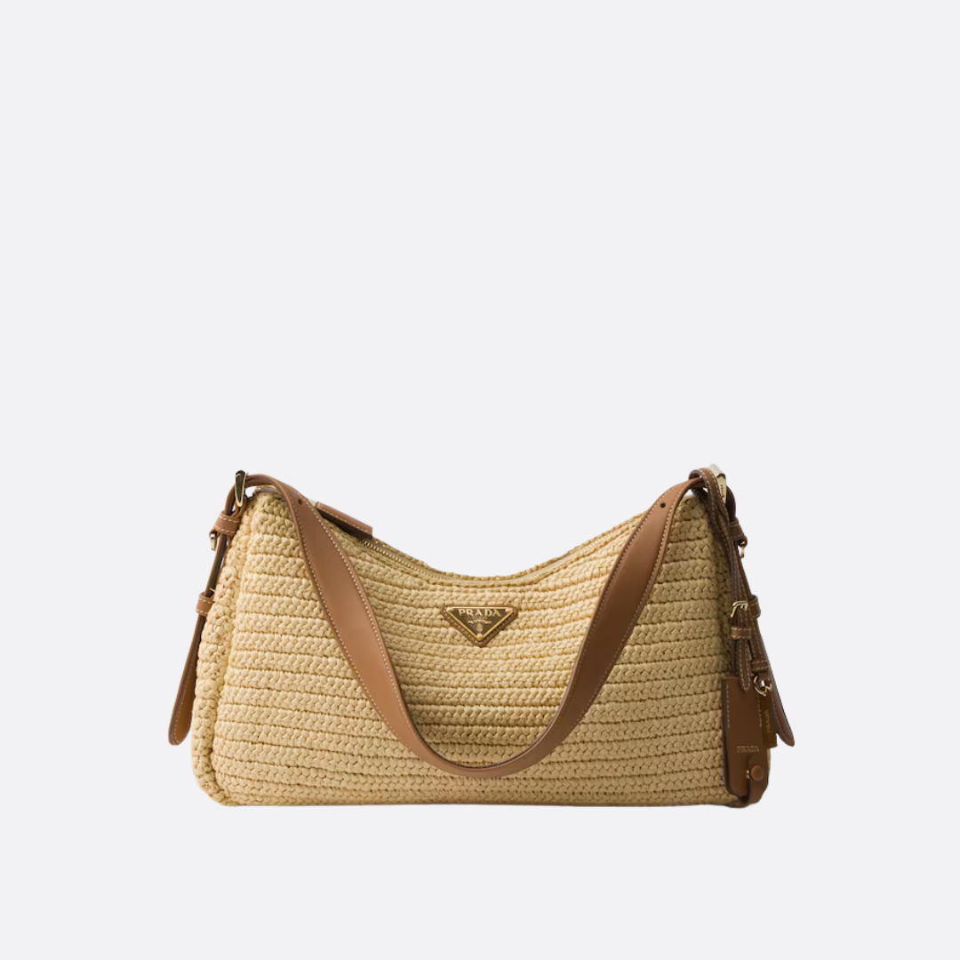 PRADA – AIMÉE TASCHE AUS HÄKELARBEIT UND LEDER (GROSS)