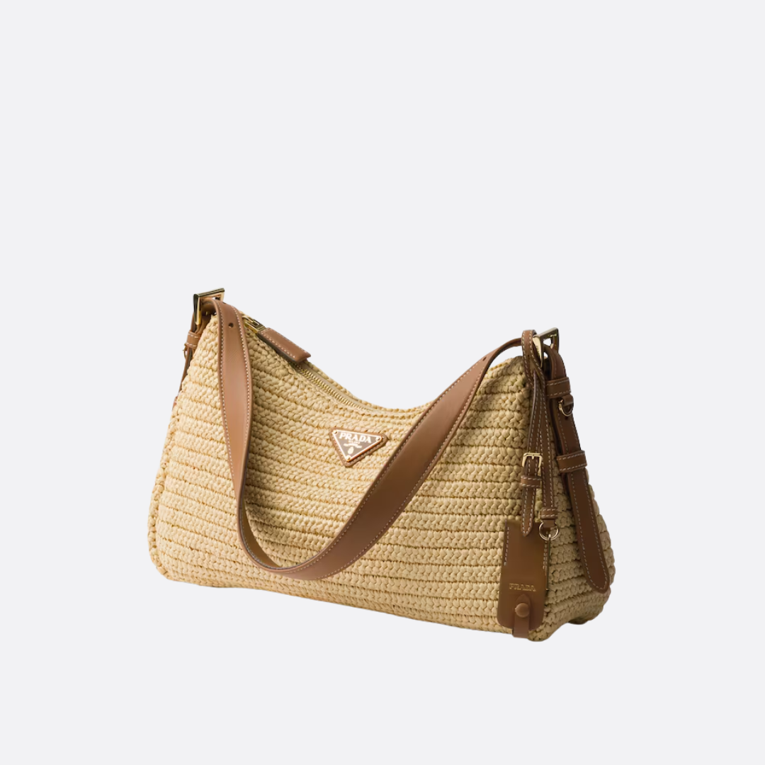 PRADA – AIMÉE TASCHE AUS HÄKELARBEIT UND LEDER (GROSS)