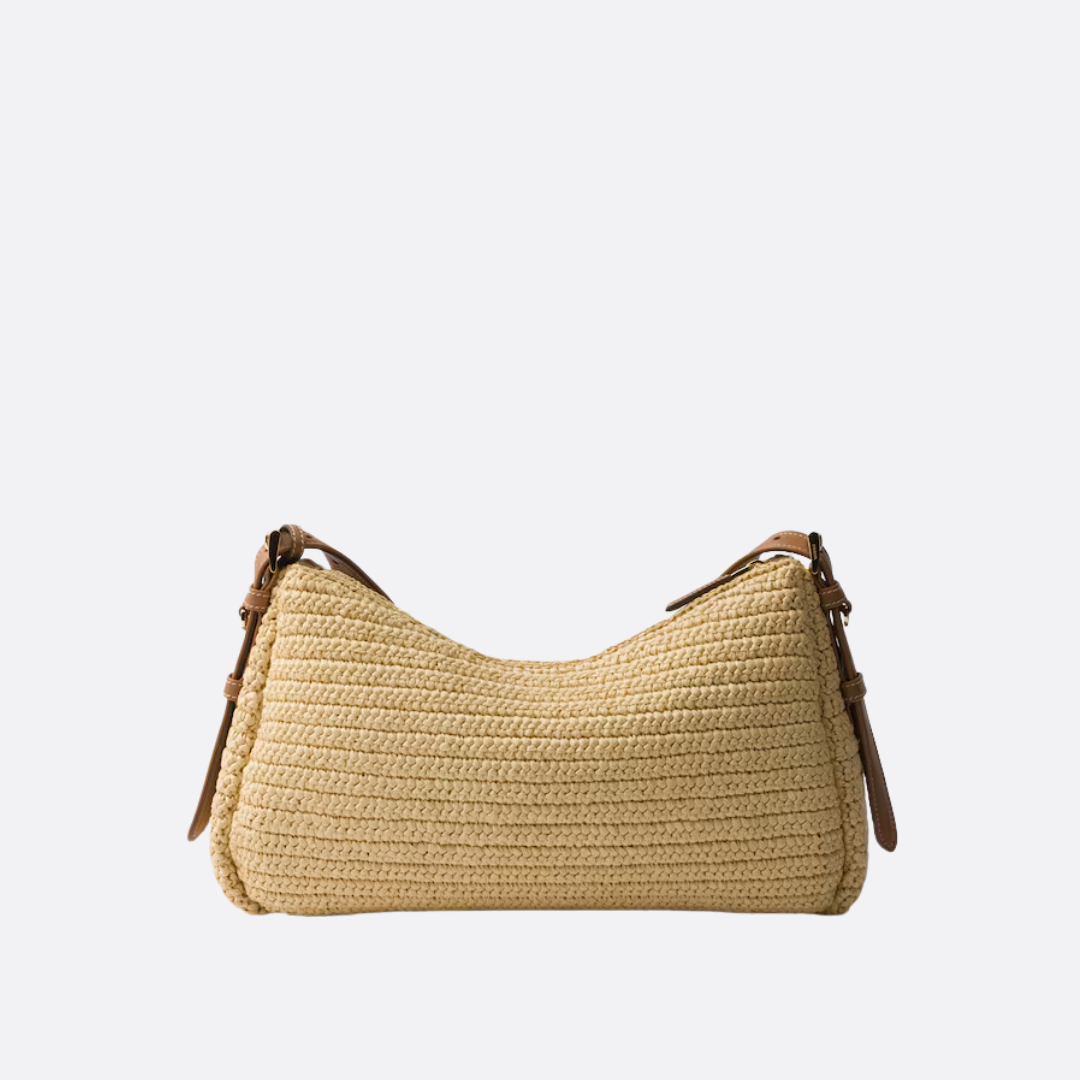 PRADA – AIMÉE TASCHE AUS HÄKELARBEIT UND LEDER (GROSS)