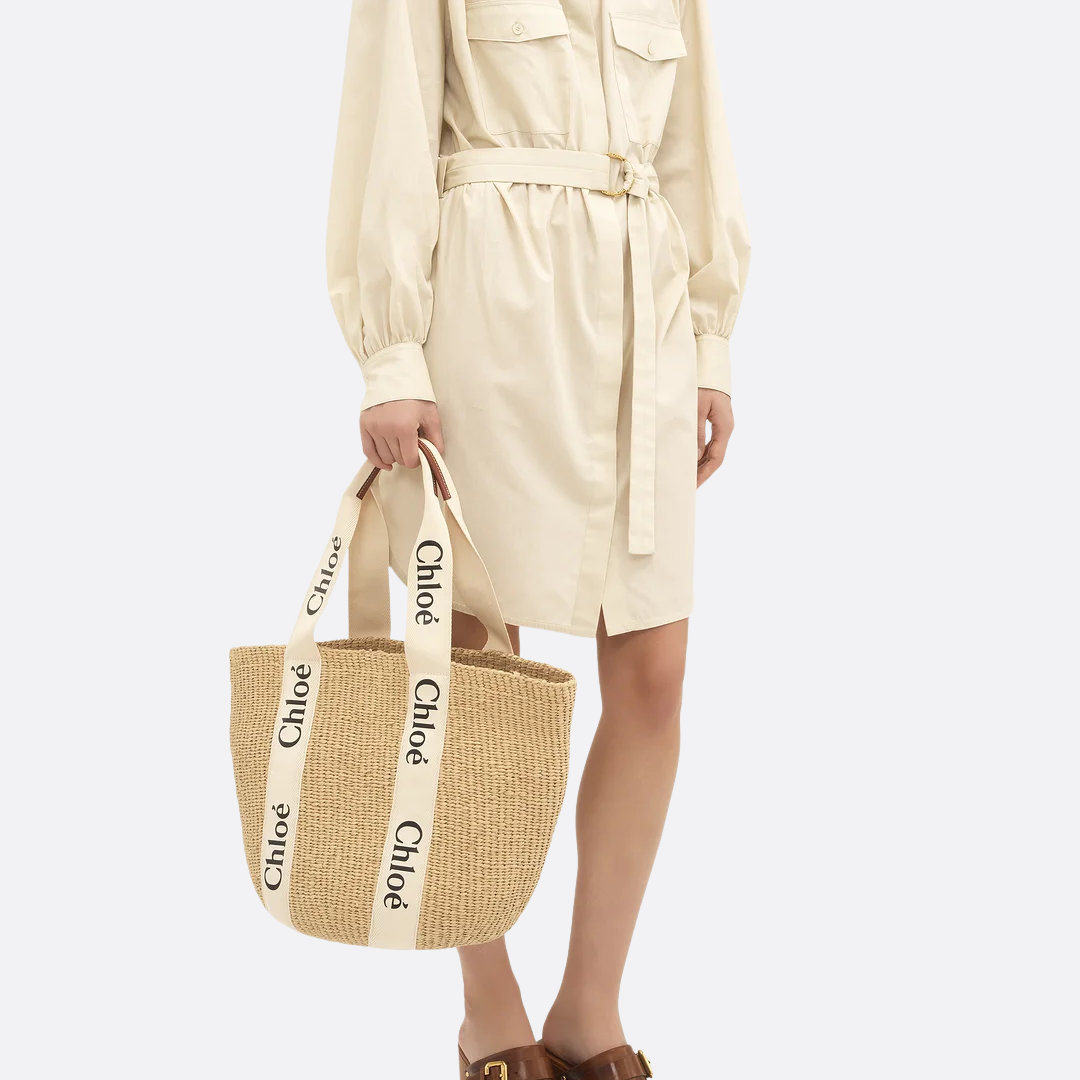 CHLOÉ WOODY GROSSE KORB-TASCHE