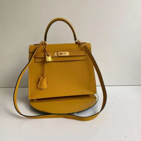 HERMÈS BIRKIN 25 HSS CRAIE/GRIS TOURTERELLE AUS TOGO-LEDER MIT GEBÜRSTETER GOLDENER HARDWARE