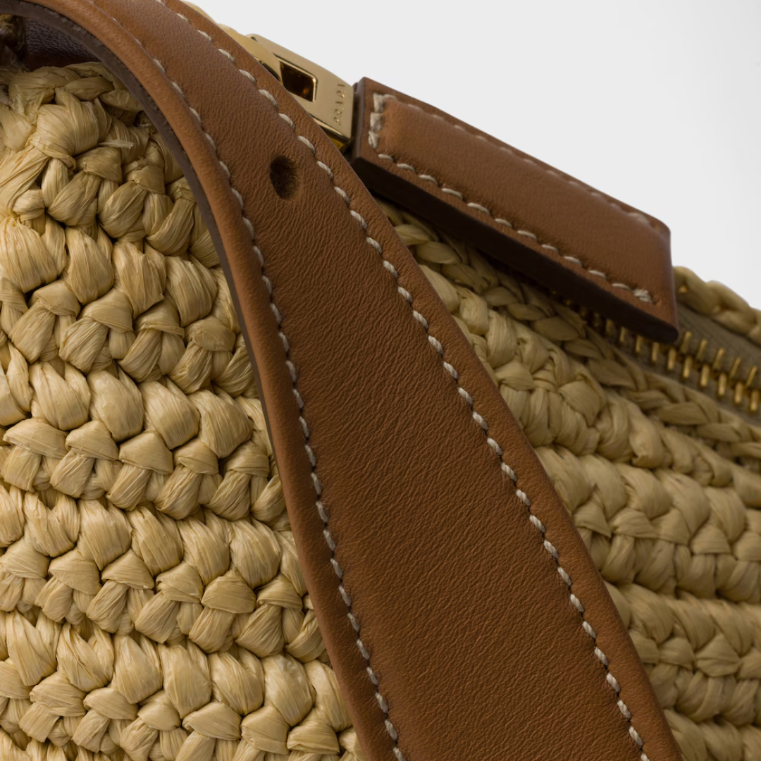 PRADA – AIMÉE TASCHE AUS HÄKELARBEIT UND LEDER (GROSS)